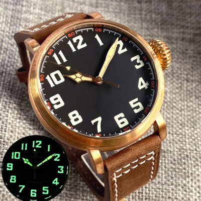 CUSN8 solid Bronze Big Tandorio Black Dial NH35A PT5000 Automatic Mens Watch