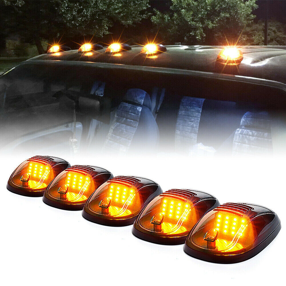 Smoke Cab Roof Marker Lights for Dodge Ram 1500 2500 3500 4500 2003 - 2019 Amber
