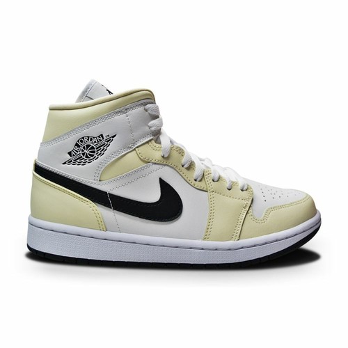 Pre-owned Nike Womens  Air Jordan 1 Mid - Bq6472 121 - Coconut Milk Black In White
