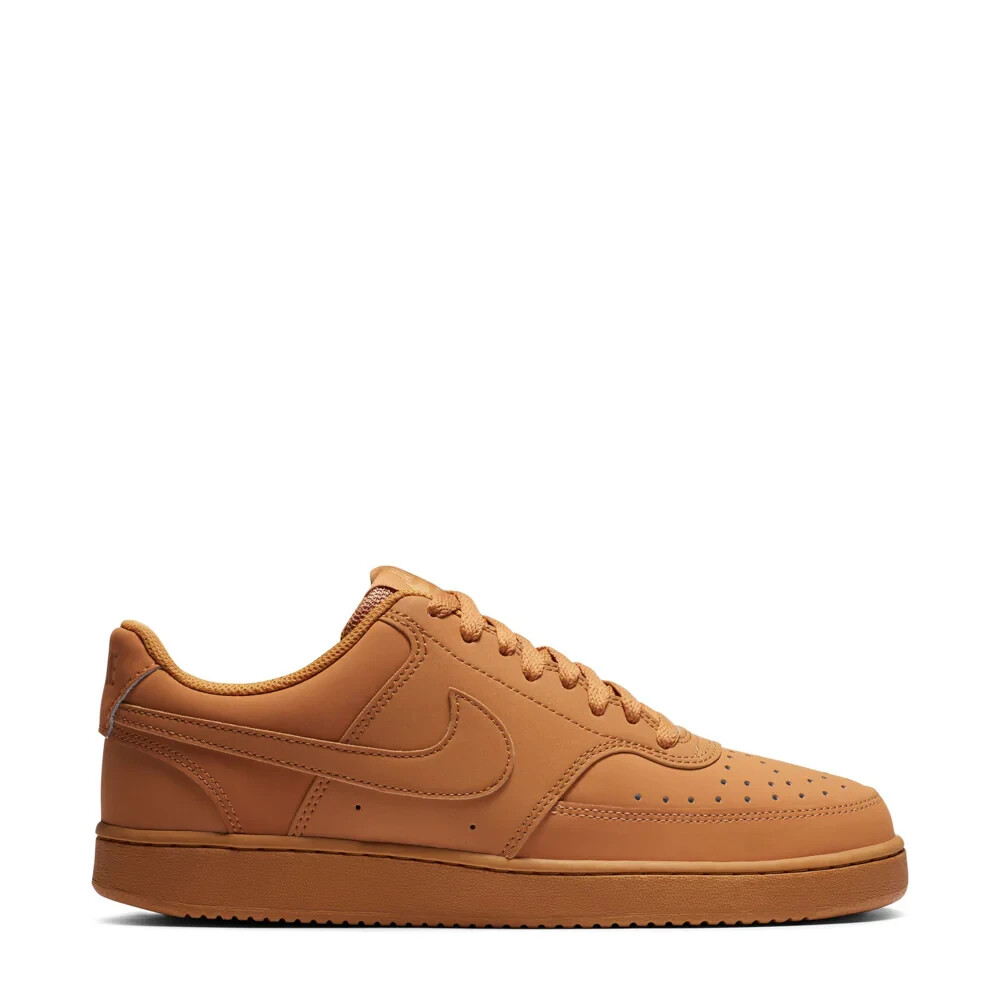 Mens NIKE Court Vision Low  CD5463-200 Flax/Flax/Gum Light Brown Shoes
