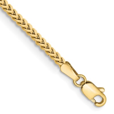 Pre-owned Superdealsforeverything Real 10kt Yellow Gold 2mm Franco Chain Chain Bracelet; 8 Inch; Lobster Clasp