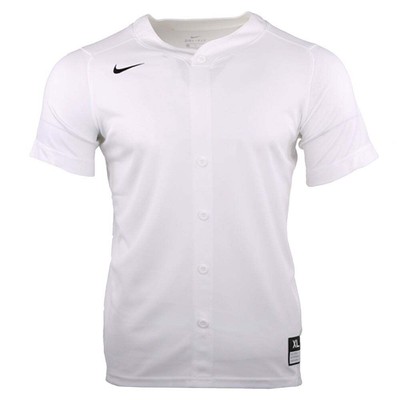 Футболка Nike FullButton Up Baseball с коротким рукавом и v-образным вырезом из джерси для мальчиков, белая