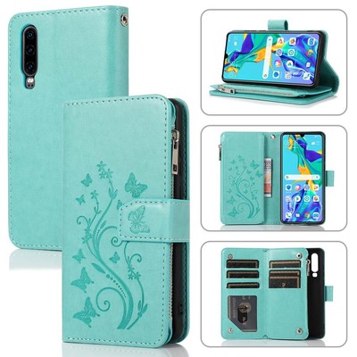 For Huawei P40 P30 P20 Mate 20 Xiaomi Mi 10 Leather Wallet Stand Card Case Cover
