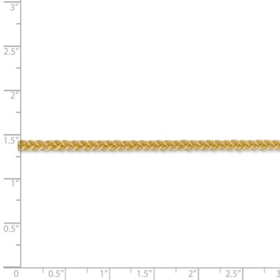 Pre-owned Superdealsforeverything Real 14kt 2.60mm Semi-solid 3-wire Wheat Chain; 24 Inch In Yellow