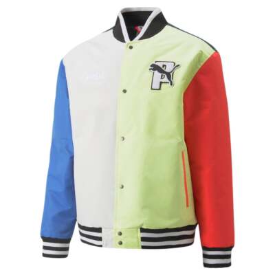 

Puma Varsity Button Down Jacket Мужская черная повседневная спортивная верхняя одежда 532415-74, Черный, Puma Varsity Button Down Jacket
