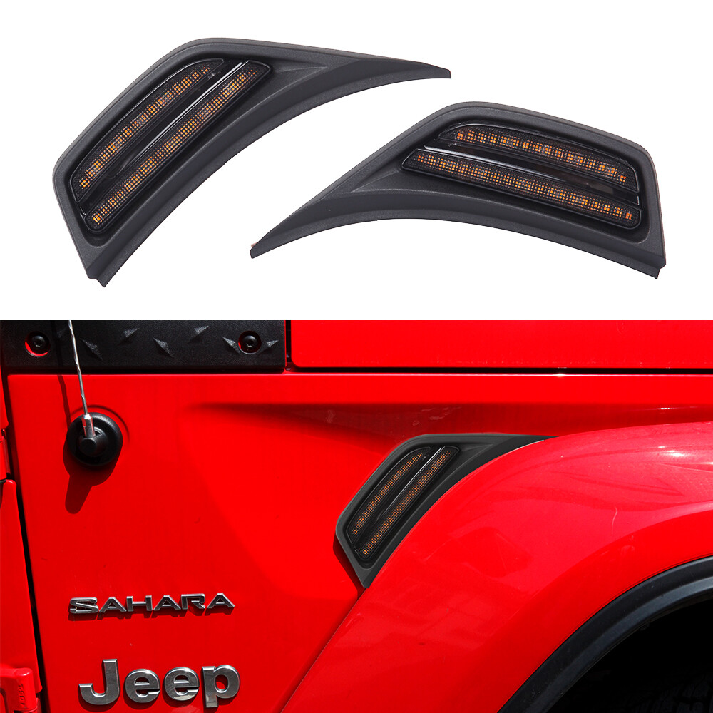 Front Fender Side Marker LED Light Turn Signal Lamp for 2018-2021