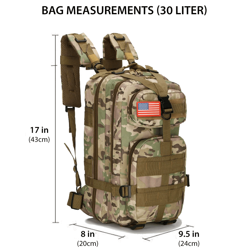 Military Tactical Backpack Daypack Bug Out Bag for Hiking Camping School Travel