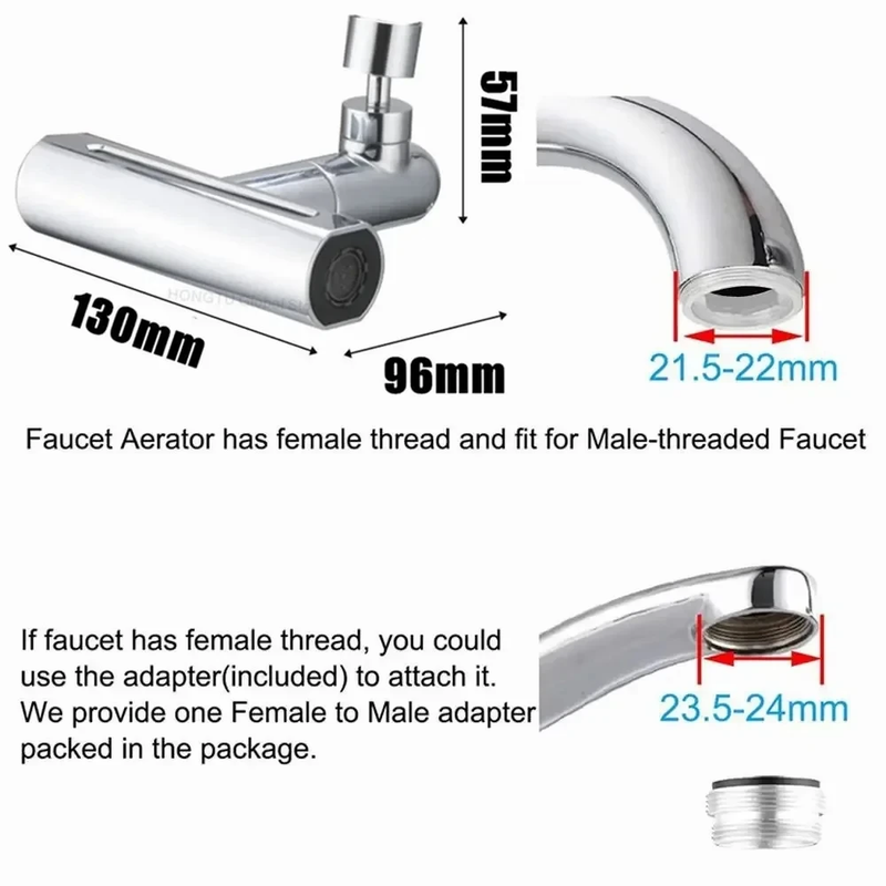 4 in 1 Swivel Waterfall Faucet Extension Adapter Sprayer 4 Modes Multifunctional