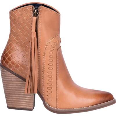 

Ковбойские стеганые ботинки на молнии Dingo Dream, женские коричневые повседневные ботинки DI117-TAN, Коричневый, Dingo Dream Cowboy Quilted Zippered Booties