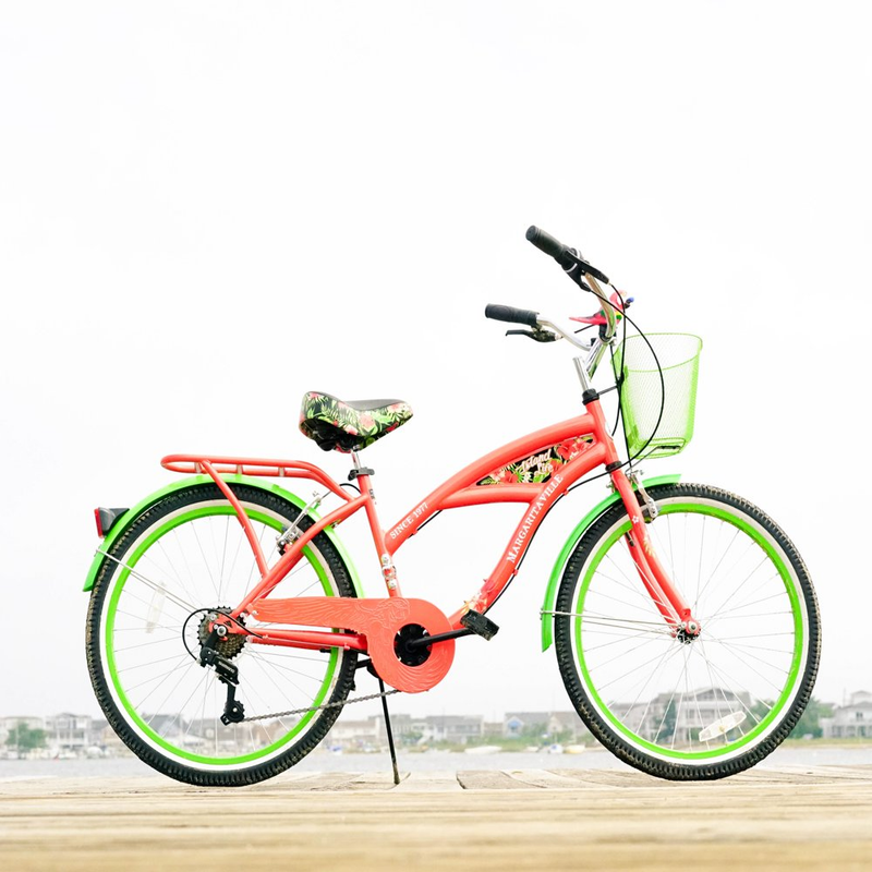 Women Beach Cruiser Bicycle With Basket Multi Speed Girl Rider