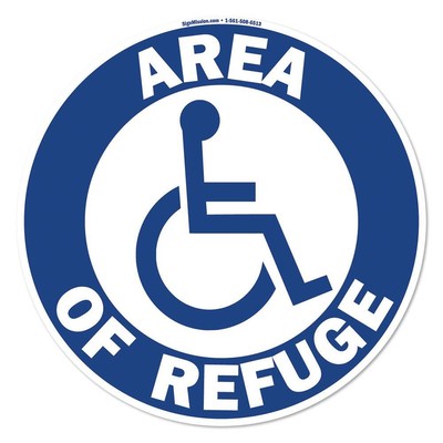 Area of Refuge Non-Slip Floor Marker | 3 Pack of 16'' Circle Floor Marker Viny...
