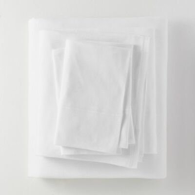 Full Jersey Solid Sheet Set White - Casaluna