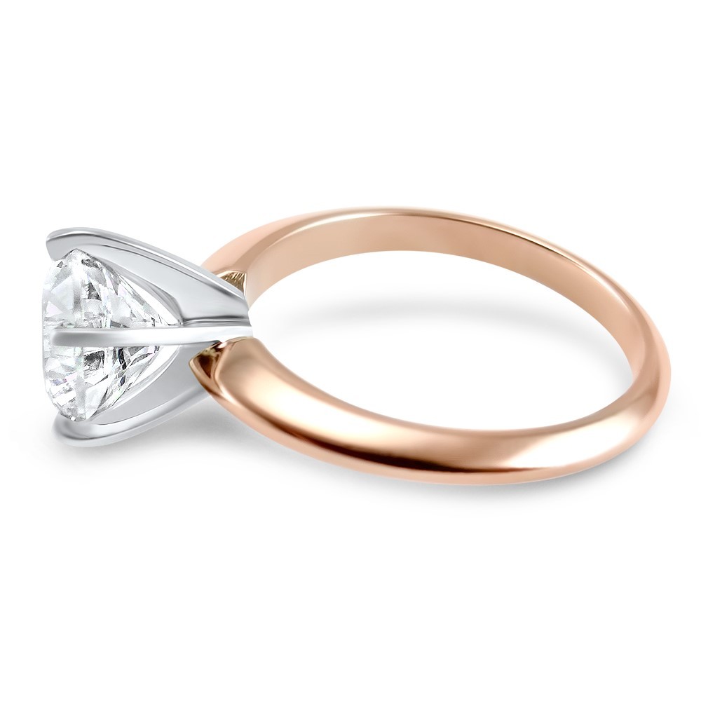 Pre-owned Swarovski Cz Cubic Zirconia Solitaire Ring 14k Rose Gold 2 Carat 6 Prong Engagement In Clear