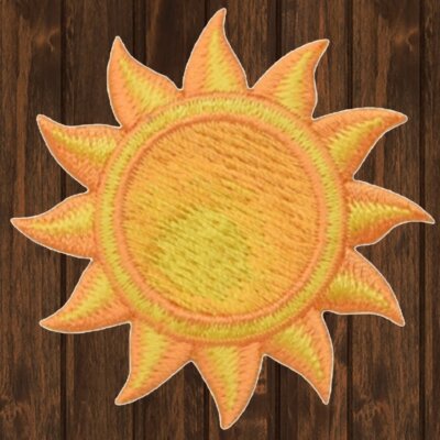 Sun Embroidered Patch   Iron On