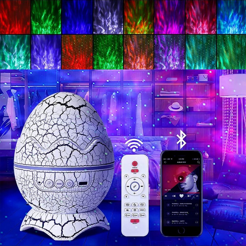 Led Dinosaurier Ei Galaxie Sternenhimmel Projektor Mit Drahtlosem Musikplayer