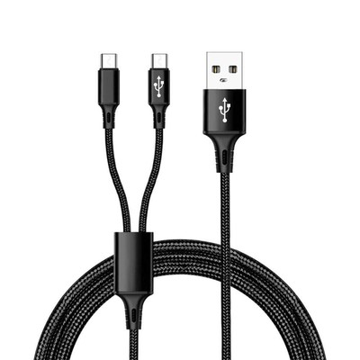 6 Feet Extra Long Dual Port Type C Splitter Charging Cable - Power up to Two ...