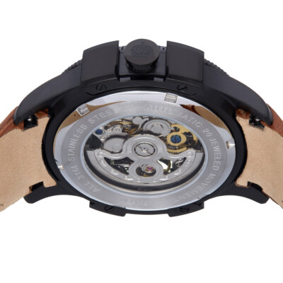 Pre-owned Reign Solstice Automatic Semi-skeleton Watch - Brown/green