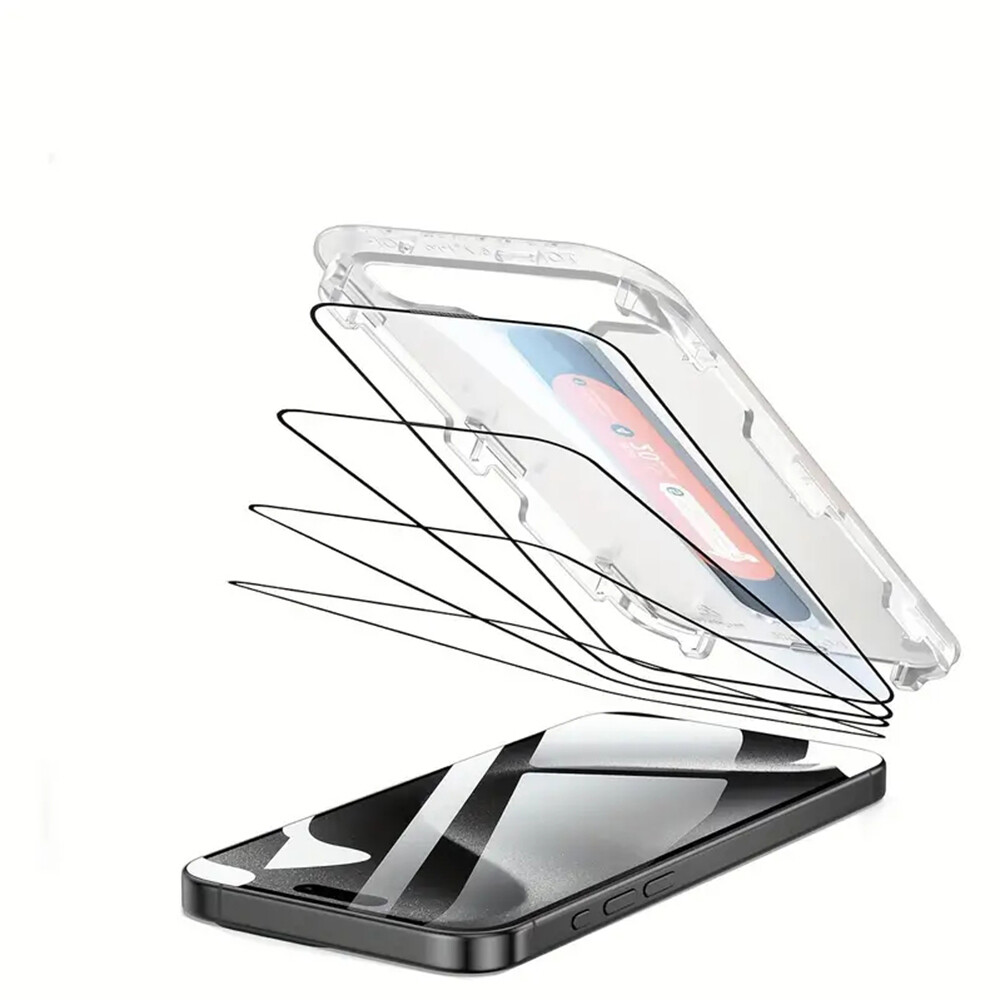 4-Pack Ultra-Clear Glossy Glass Screen Protector for iPhone 12 13 14 15 Pro Max