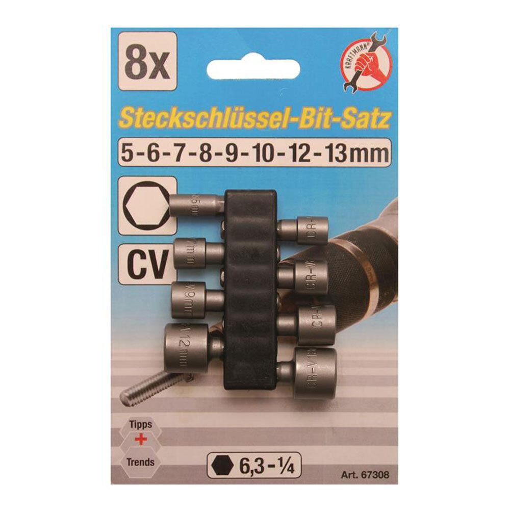 BGS-67308 I Steckschlüssel-Bit-Satz, 5 - 13 mm, 8-tlg.
