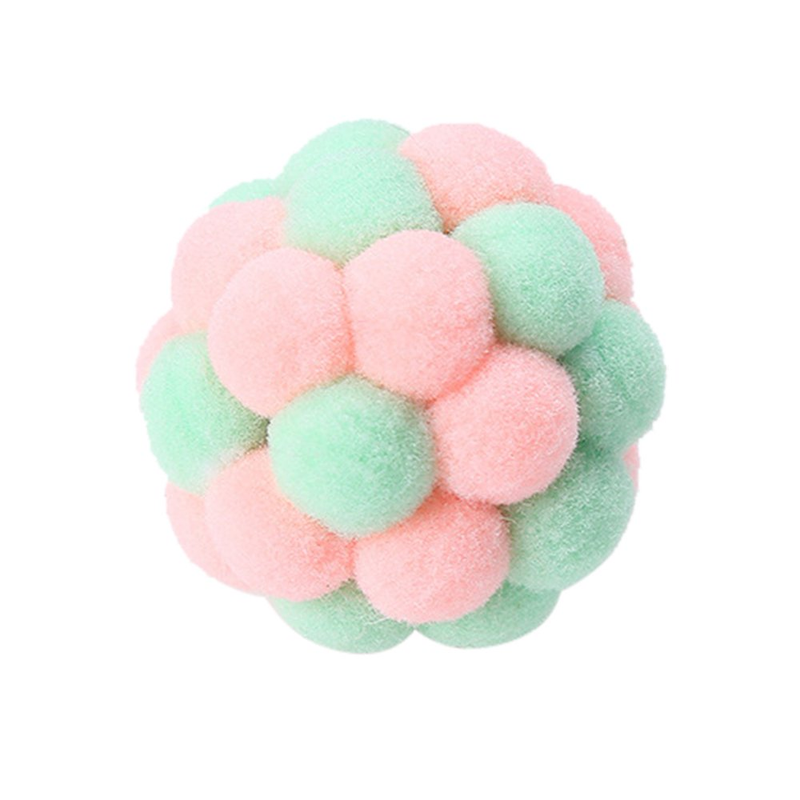 Funny Cat Toy Stretch Ball Built-In Bell Fuzzy Cats Creative Colorful Interactiv