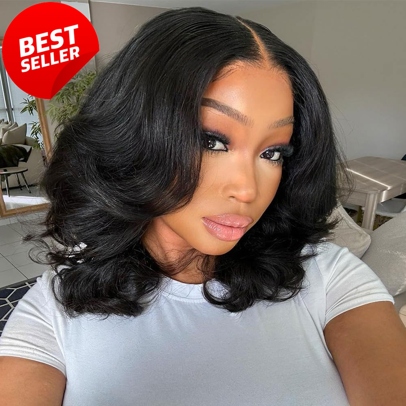 Glueless Bob Wig Human Hair 5x6 HD Lace Body Wave 12in - US