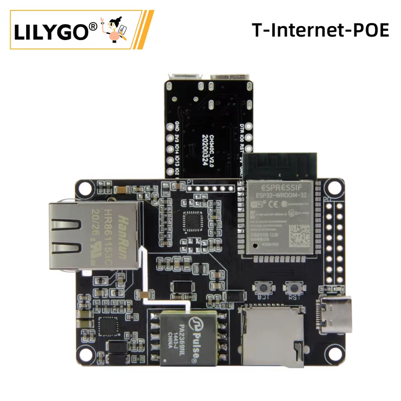 ® TTGO T-Internet-POE ESP32-WROOM LAN8720A Chip Ethernet Adapter And Downloader