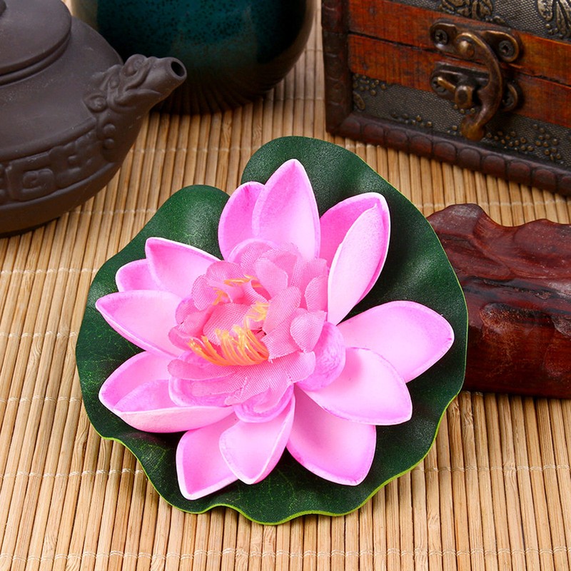 2Pcs Artificial Fake Lotus Water lily Floating Flower