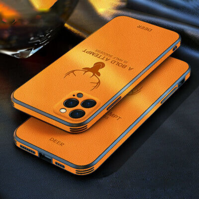 For iPhone 14 Pro Max 13 pro 12 11Pro XR Plus Case Leather Silicone Back Cover