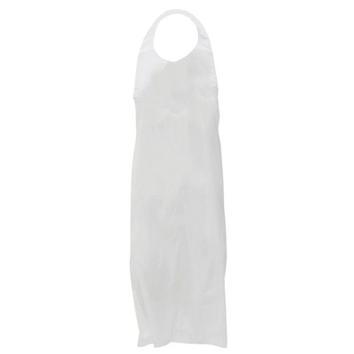 HUBERT  Plastic Bib Apron White - 46'' L x 28'' W
