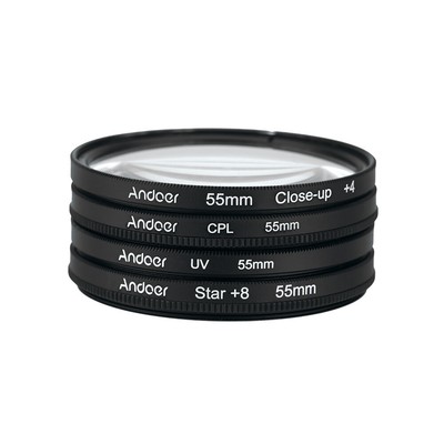  55mm +CPL+Close-+4 +Star 8-Point Circular Filter Kit for Nikon U9R5