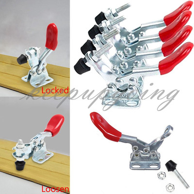 4 pcs Red Toggle Clamp GH-201A 201-A Quick Release Metal Horizontal Hand Tool