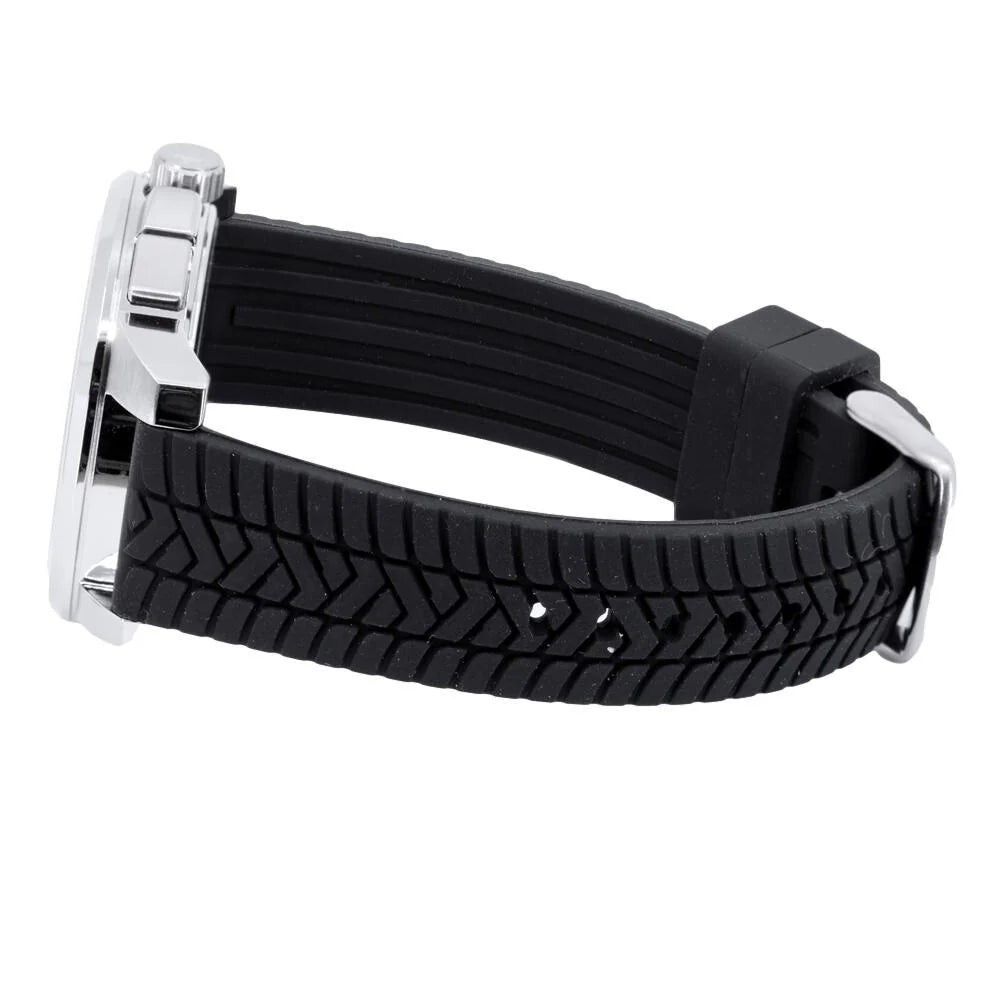 Pre-owned Maserati Successo Black Rubber Strap Men Watch R8871621014