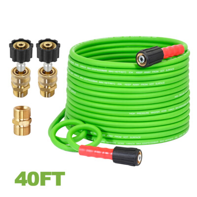 YAMATIC Super Flexible Pressure Washer Hose 1/4'' M22 Female & 3/8'' Quick Connect
