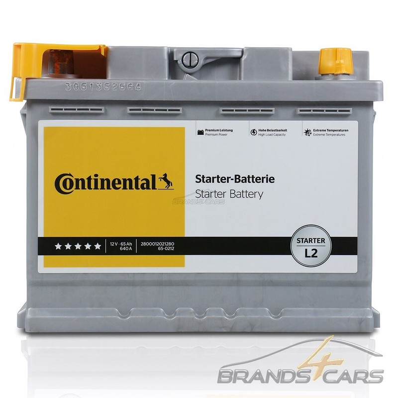 Continental Autobatterie 12v 65 Ah Starterbatterie 640a L2