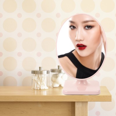Bedroom Oval Mirror Simple Desktop Single-way Vanity ( )
