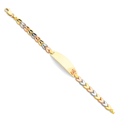 GOLD - 14K Tri Color 15 Years ID Bracelet - 7.5''