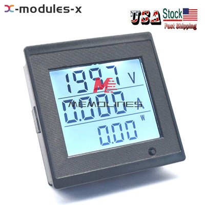 DC6-200V 20A Digital Voltmeter Ammeter Voltmeter Ammeter Meter Power Tester USA