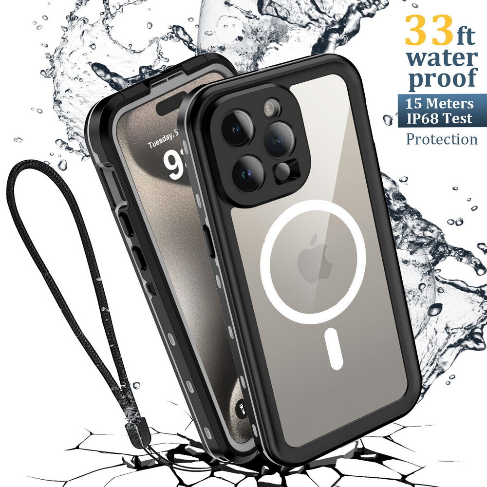 IP68 Underwater Waterproof Case for iPhone 15 14 13 Pro Max Plus MagSafe Cover