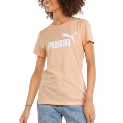 

Футболка Puma Essentials Logo Heather с круглым вырезом и короткими рукавами женская размер  Casu, Оранжевый