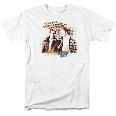 Happy Days No Cardigans T Shirt Mens Fonzie Richie Licensed Classic TV White