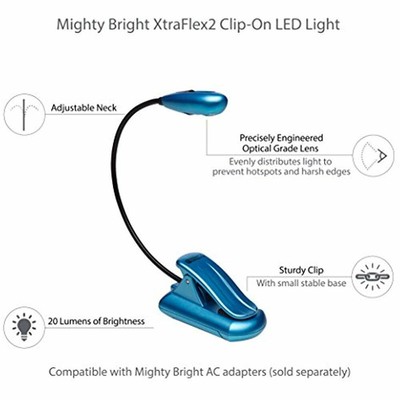 Mighty Bright 40511 XtraFlex2 Book Light, Blue -