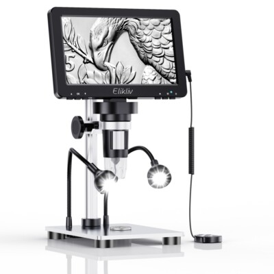 Elikliv 1200X Digital Microscope HD Camera  7'' LCD 1080p Coin Magnifier Used
