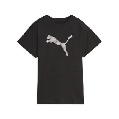 Футболка с круглым вырезом и коротким рукавом с логотипом Puma Her, женские черные повседневные топы 67600001