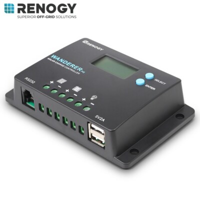 Renogy Wanderer 10A PWM Solar Charge Controller Positive Ground LCD Regulator