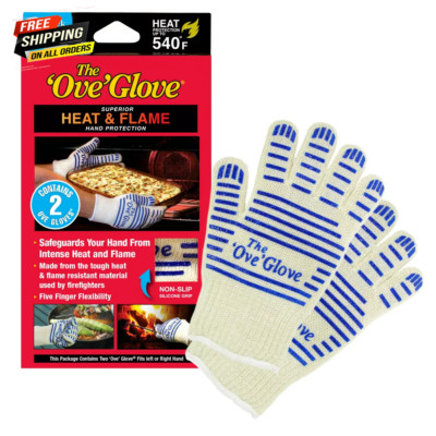 Ove Glove 2 Pack Oven Mitts | Superior Hand Protection | Anti-Slip Glove - NEW