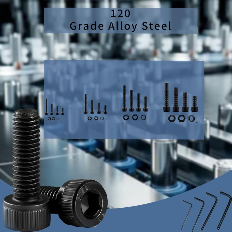 1900PCS M2 M3 M4 M5 Metric Screw Combination, Hex Nut Metric Bolt and Nut Combin