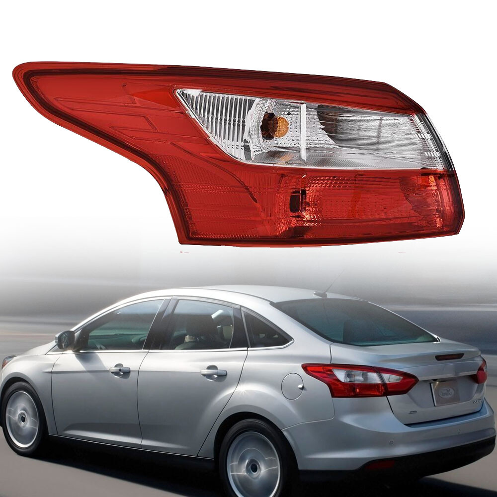 Left Outer Tail Light Driver Brake Halogen W/bulb For Ford Focus Sedan 2012-2014