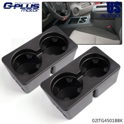 2x Dual Cup Holder Insert Fit For 07-14 GMC Cadillac Chevy Center Console Black