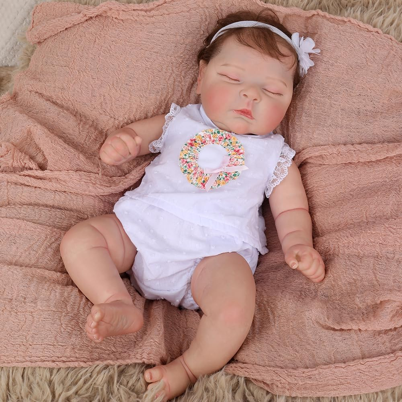 22 Inch Realistic Reborn Baby Dolls Body Vinyl Silicone Girl Doll Newborn Doll