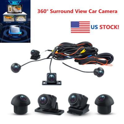 360° Panoramic Camera Car Bird View System 4-Camera For Android Radio Player -US